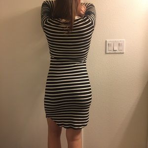 Striped Black and Cream Color Dress