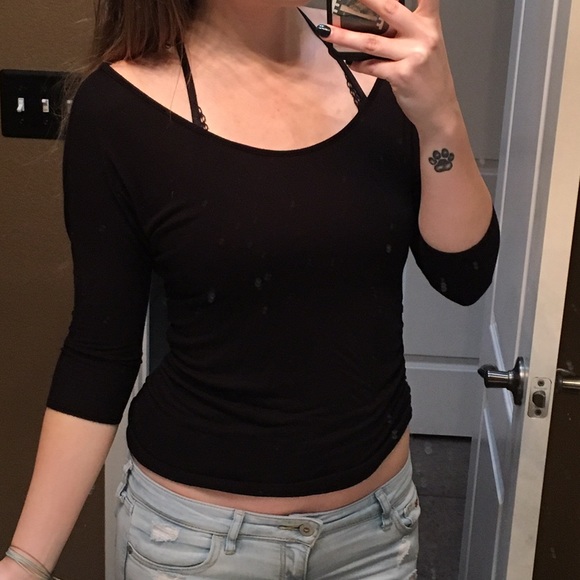 Black Low Back Shirt - Picture 3 of 4