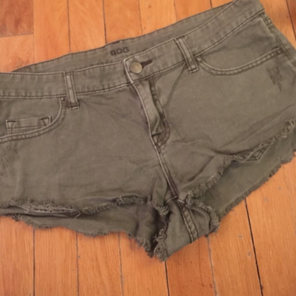 BDG Low Rise Dolphin Short- Army Green Denim