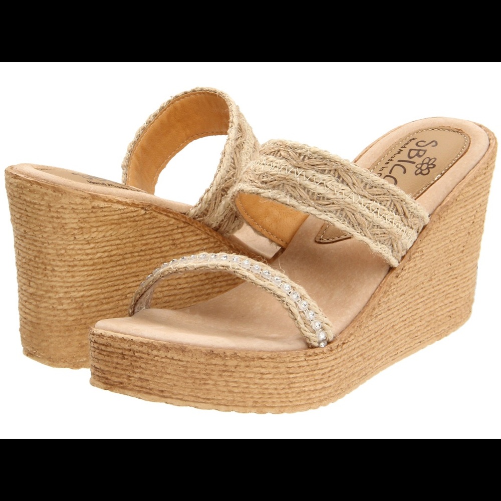 Beige wedge sandals