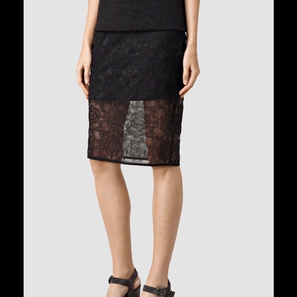 All Saints Moirety anthracite pencil skirt SOLD - Picture 2 of 3