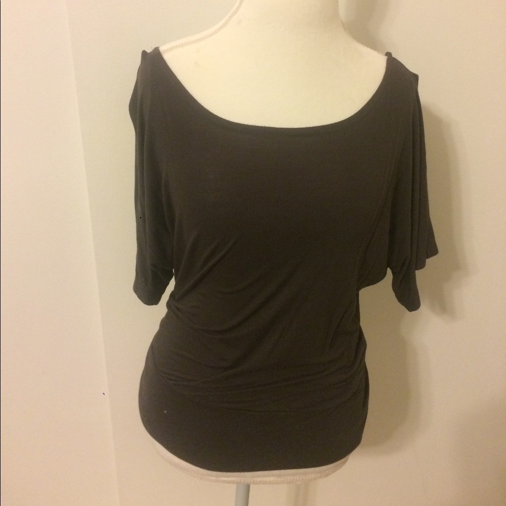 Zenana Outfitters Grey Dolman Sleeve Jersey Top