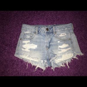 American Eagle ripped high waisted shorts