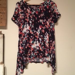 Watercolor short sleeve tunic