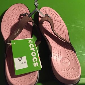 Brand New Pink & Brown Camo Crocs