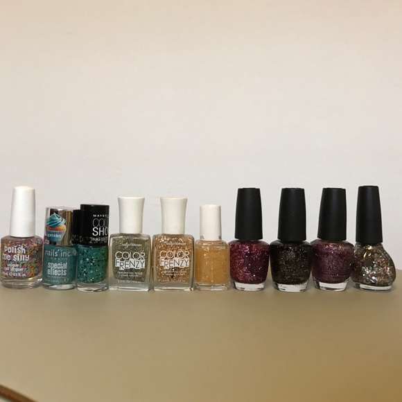 Other - Glitter/Confetti Nail Polishes- Lot of 10 + gift