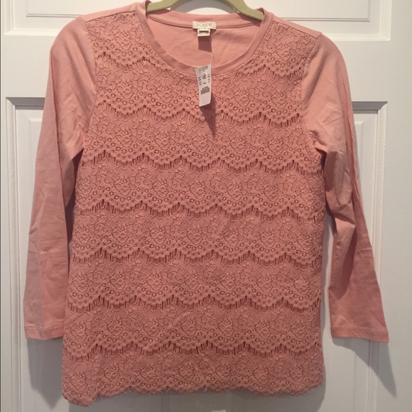 NWT J. Crew Lace Front T-Shirt