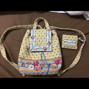 authentic vera bradley backpack and wallet