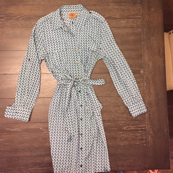 Tory Burch button down dress with tie