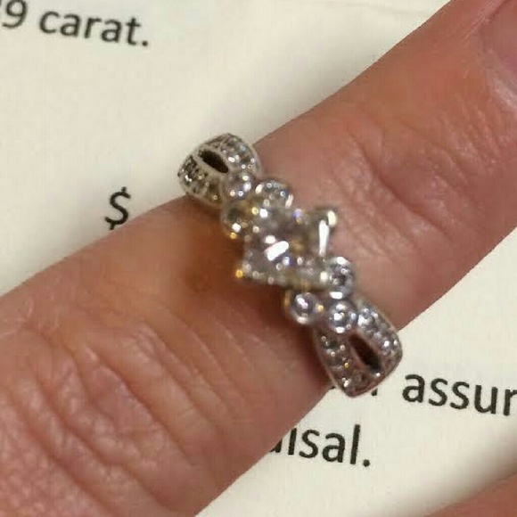 Ladies Princess cut white gold diamond engagement
