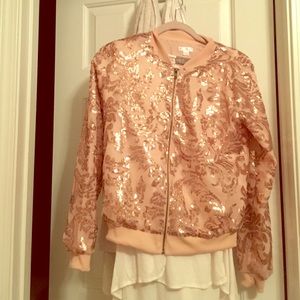 Pink sequin bomberjacket