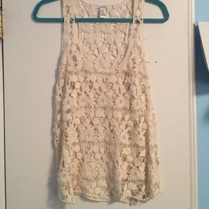 Forever 21 Cream Crochet Tank