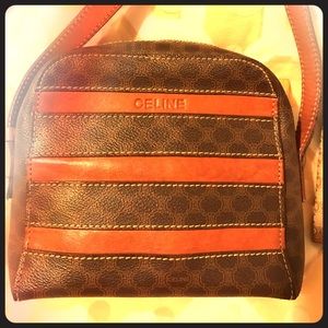 Vintage leather Celine cross body bag.