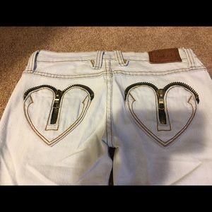 RARE Frankie b zipper heart pocket skinny jeans