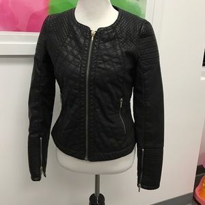 Zara Trafaluc Large Quilted Faux Leather Jacket