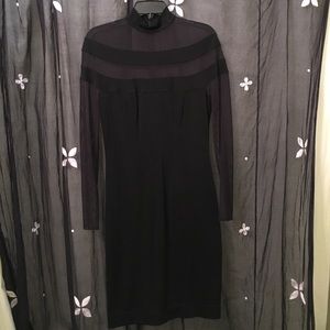 Black Tadashi dress with mesh contrast details