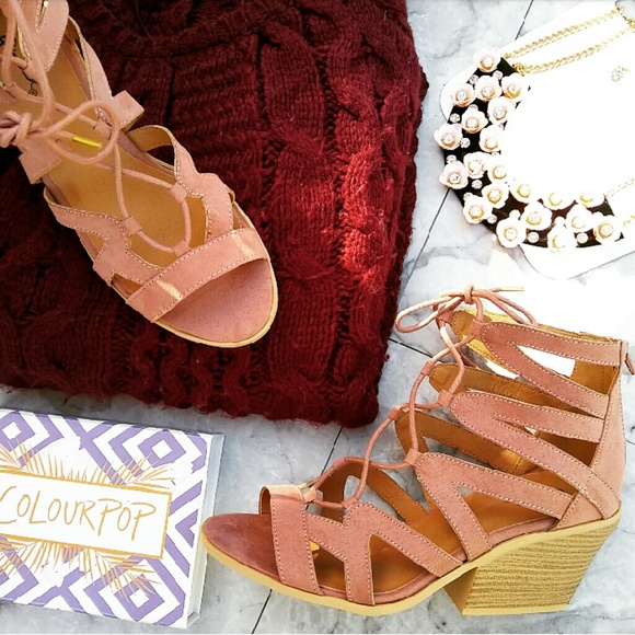 //The Vanessa// Mauve lace up open toe Sandal - Picture 2 of 5