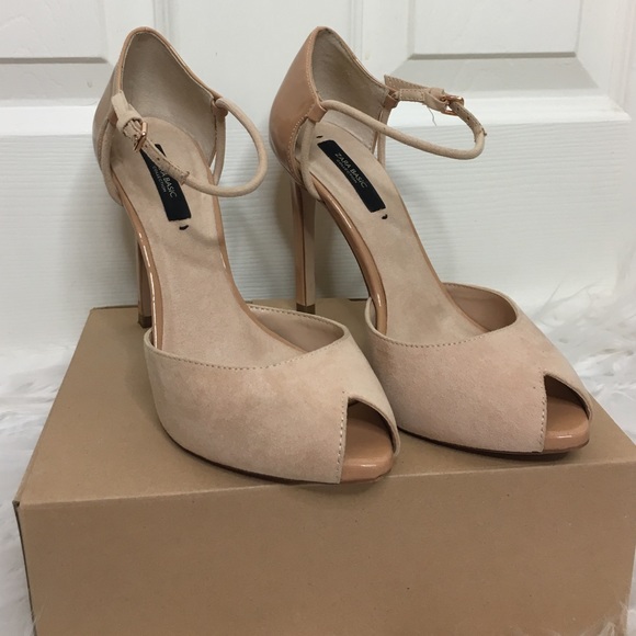 Zara Blush Pink Peep Toe Heels