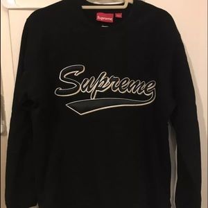 supreme brush script crewneck