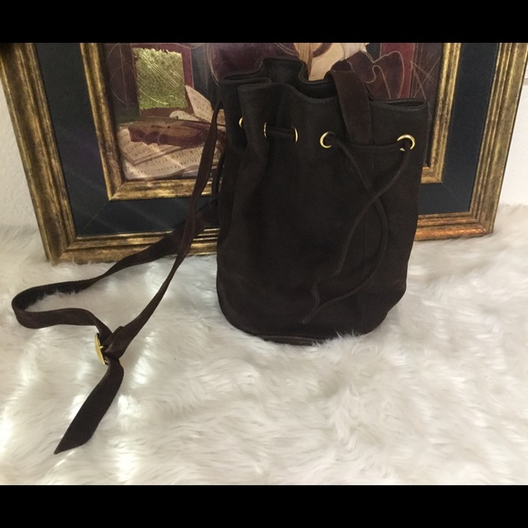 Carli Marchi Handbags - Carla Marchi Brown Suede Bucket Handbag,