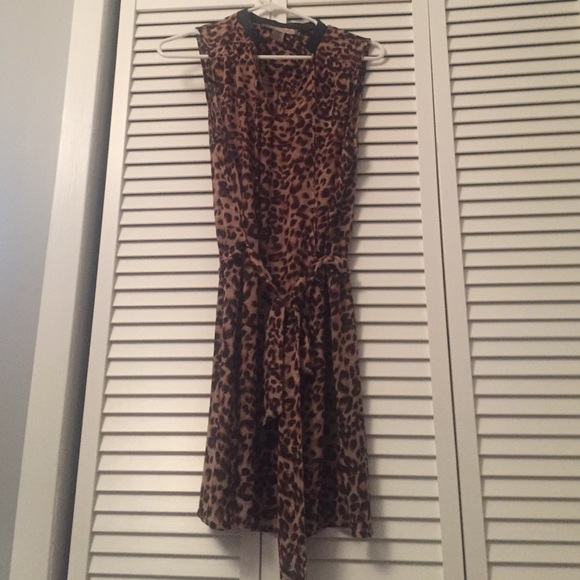 Forever 21 cheetah belted cover up dress