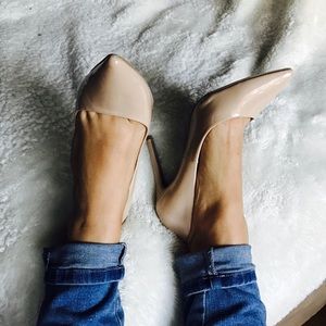 Beige Patent Pump