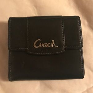 Black leather coach wallet