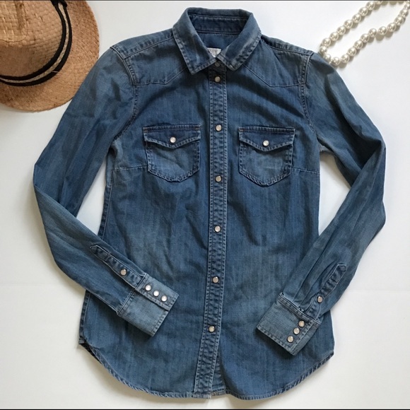 j crew denim button down
