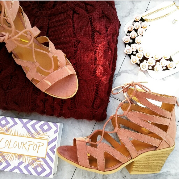 //The Vanessa// Mauve lace up open toe Sandal - Picture 6 of 7