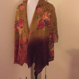 Gorgeous floral wool scarf/wrap