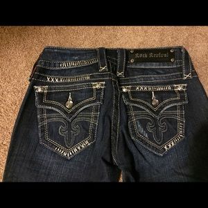 Rock revivals crystal boot cut jeans size 25