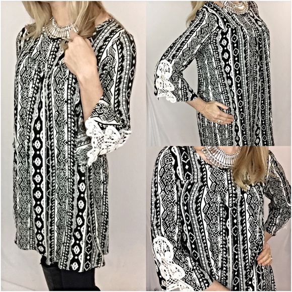 Boho Relaxed Shift Slip Dress Tunic Lace M sold - Picture 2 of 3