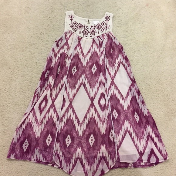 White and purple xhilaration dress