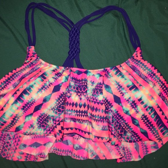 victoria secret flounce swim top