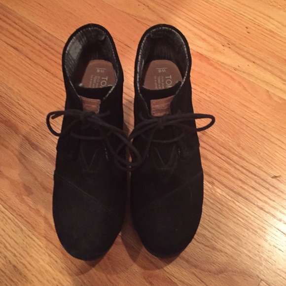 Black booties by TOMS