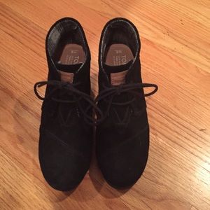 Black booties by TOMS