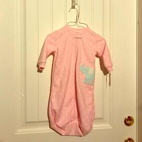 Carters 0-9 months pink elephant sleep bag NWT