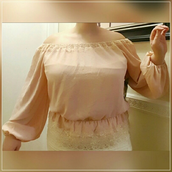 New York & Company Lace Trim Blouse