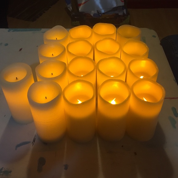 8 in ivory battery operated candles.  17 total
