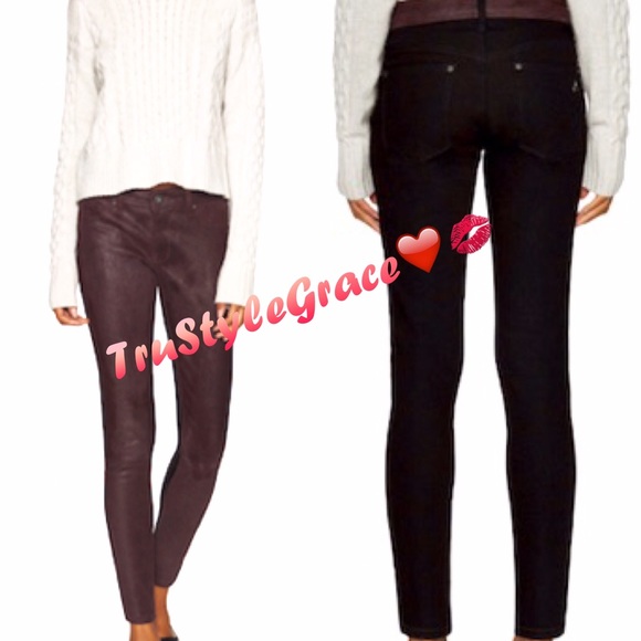 NWT 🍂 DL1961 Emma Leather Front Skinny Jeans - Picture 2 of 6