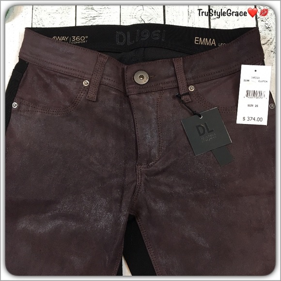 NWT 🍂 DL1961 Emma Leather Front Skinny Jeans - Picture 5 of 6