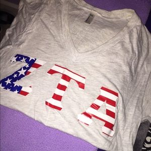 American flag ZTA letters