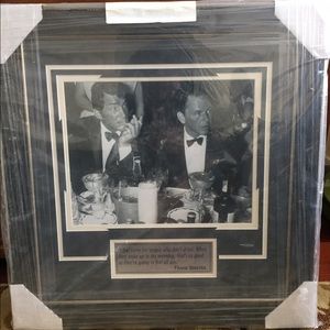 Framed pic of D Martin & F Sinatra drinking quote