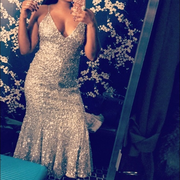 Silver Sequin Mermaid Dress. Worn once.