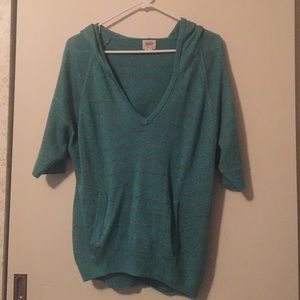 Blue/Grey striped hoodie