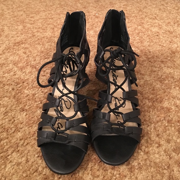 Black Sandal Wedges - Picture 1 of 3