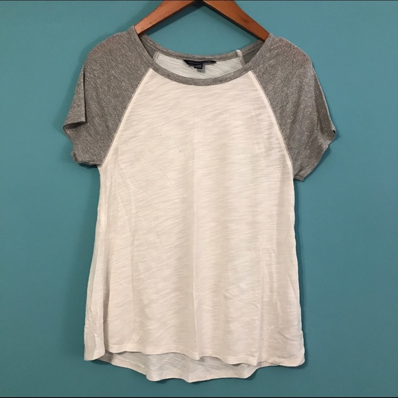 Gray sparkle raglan tee