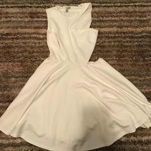 ASOS Cut Out Scuba Skater Dress-Ivory/US 12