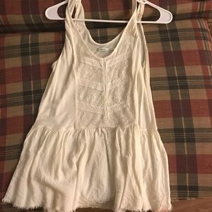 Kimchi Blue cream and white lace tank top