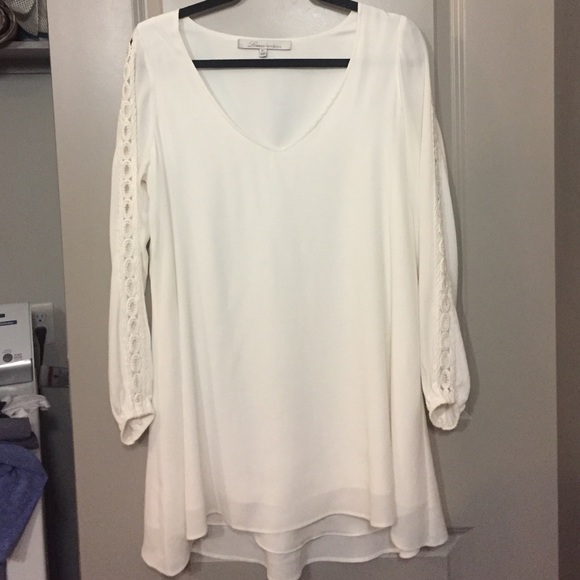 Long (Embroidered) Sleeve White Dress